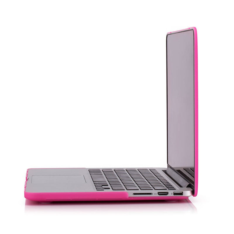 [Australia - AusPower] - RUBAN Case For MacBook Retina Pro 15 inch A1398 (2015-2012) , Plastic Smooth Matte Hard Case Shell with TPU Keyboard Cover, Hot Pink 