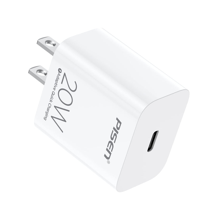 [Australia - AusPower] - PISEN Wall Charger 20W Fast USB C Charger Cell Phone Charger Block with PD & QC 3.0 Compact USB-C Adapter Compatible with iPhone 13/12/12 Pro Max 12 Mini, 11 Pro Max, AirPods, iPad, Switch 