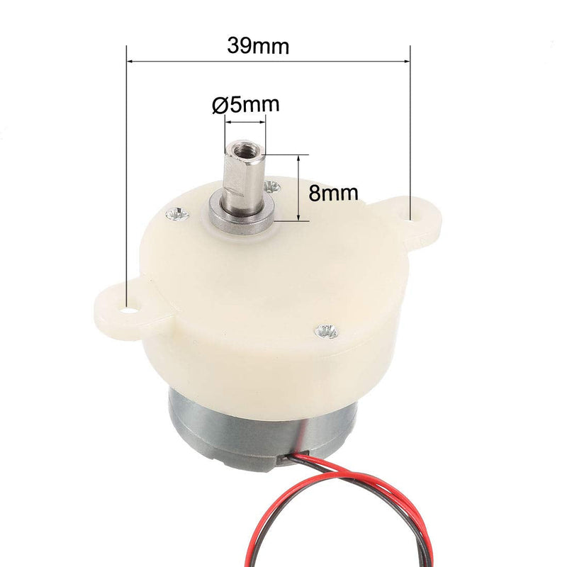 [Australia - AusPower] - uxcell DC 6V 5RPM High Torque Rotary Speed Cylinder Shape Deceleration Reducing Motor, 2-Wire Connecting 