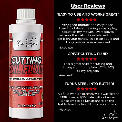 [Australia - AusPower] - Cutting Oil, Cutting Fluid 8-OZ, Made in The USA | Cutting Oil for Drilling, Tapping, Milling | Professional Grade Fluid Oil - Machine Cutting Fluid, Safe on Metal & Glass by Evo Dyne 1-Pack 