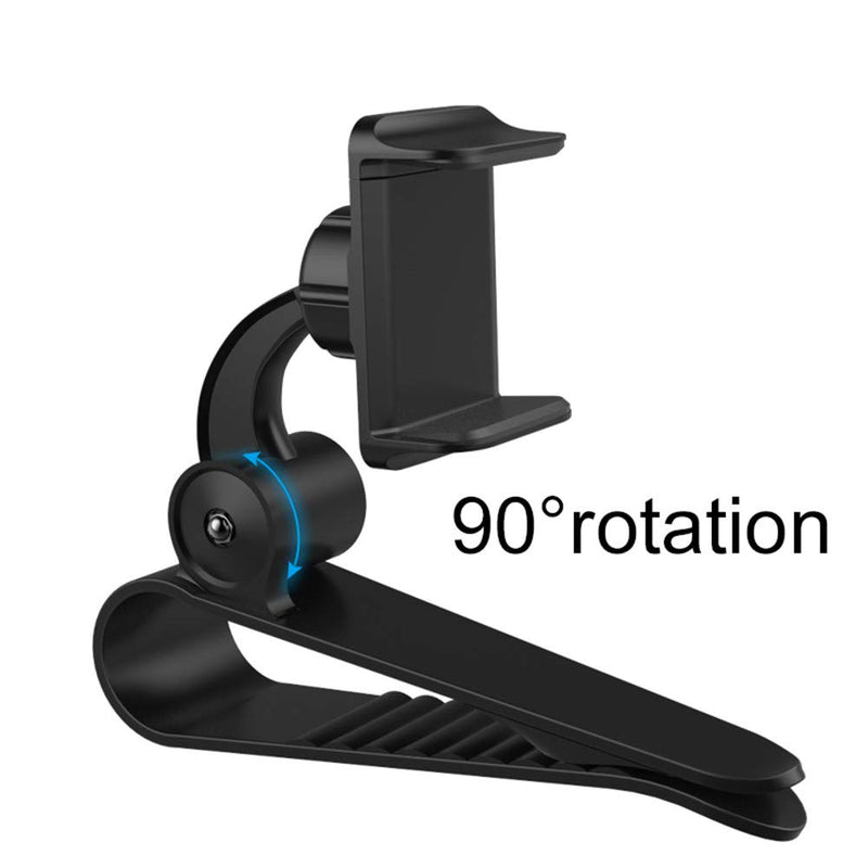 [Australia - AusPower] - Sun Visor Car Cell Phone Holder, Universal 360 Rotating Car Mount Support Clip Bracket Compatible for iPhone Xs/Xs Max/Xr/X/8/7/6 Samsung Note 9/8/5 Galaxy S9/S8/S7/S6 Moto Z3 Smartphones GPS (Black) Black 