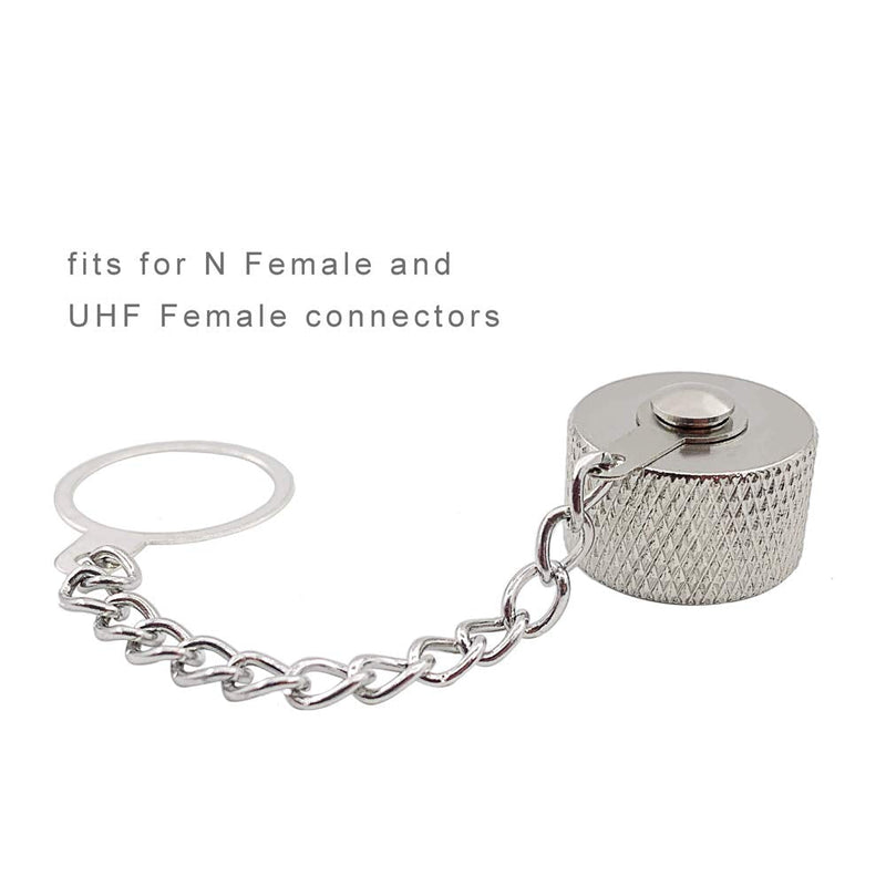 [Australia - AusPower] - (Pack of 10) Protective Cover Dust Cap with Chain for N Type Female and UHF Female SO-239 Connector Adapter 