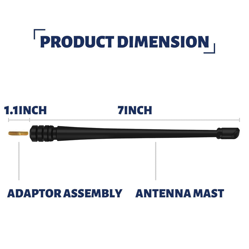 [Australia - AusPower] - 7 Inch Short Antenna Mast for Harley Davidson Electra, Road, Street Glide, Tour, Trike, 1998-2020 OEM Replacement | Harley Radio Accessories 7 Inch 