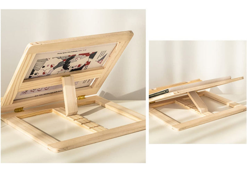 [Australia - AusPower] - Wooden Adjustable Book Stand Desktop Foldable Book Holder for Reading, Writing and Painting 
