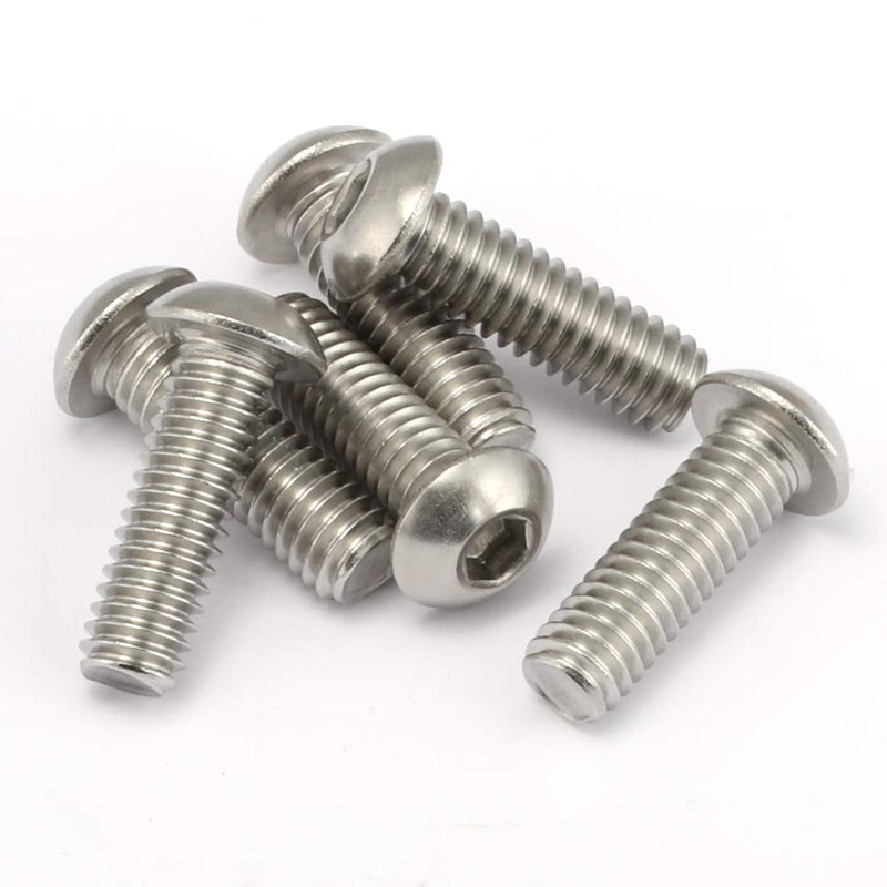 [Australia - AusPower] - 50 PCS M4 x 20/25/30/35/40mm Button Head Socket Cap Screw Assortment, Stainless Steel 18-8 (304), Bright Finish 