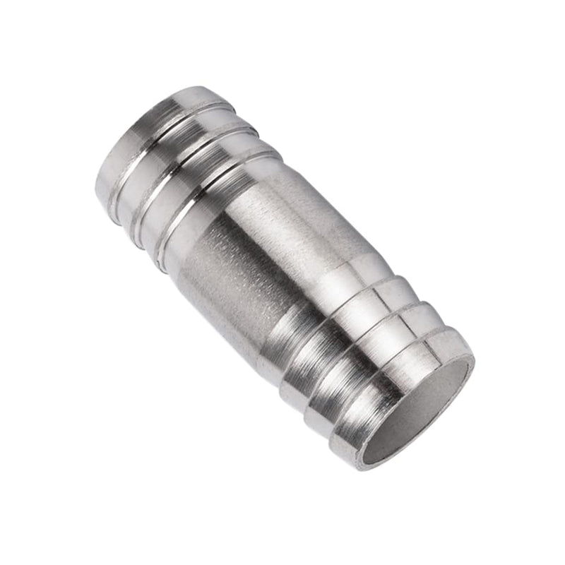 [Australia - AusPower] - Pysrych Stainless Steel 304 Hose Barb Fitting Union 3/4" Barbed x 3/4" Barbed Splicer Mender Coupler with Hose Clamp (Pack of 2) 