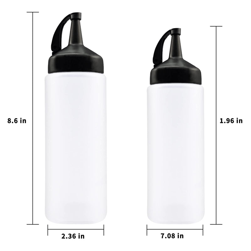 [Australia - AusPower] - 2PACK Plastic Squeeze Bottles, Plastic Squeeze Squirt Condiment Bottles With Leak-Proof Cap,Condiment Squeeze Bottles Ketchup Squeeze Bottle For Kitchen Use. (Set) Set 