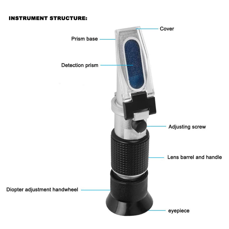 [Australia - AusPower] - 0-80% Brix Meter Refractometer, Automatic Temperature Compensation Function for Measuring Sugar Content in Fruit, Maple Syrup and Other Sugary Drink 