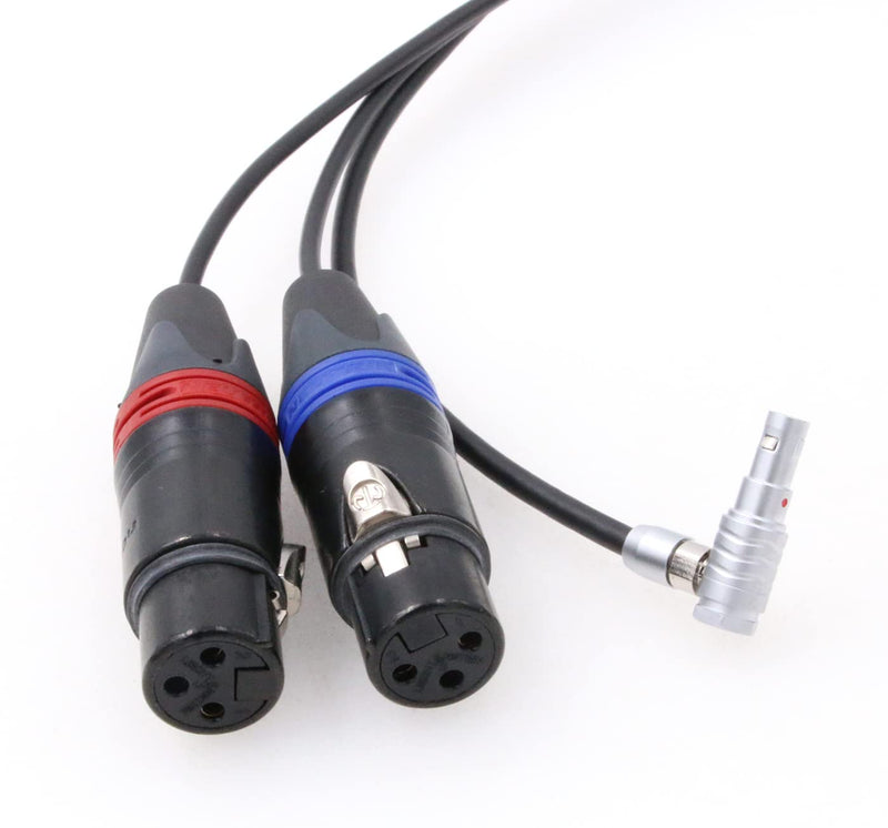 [Australia - AusPower] - ZBLZGP Dual 3-Pin XLR Female to 5 Pin Right Angle Audio Input Cable for Arri Alexa Mini 