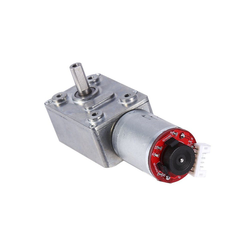 [Australia - AusPower] - 10RPM DC Worm Gear Motor 12V High Torque Reduction Gear Box with Encoder Srong Self-Locking 6mm Output Shaft 