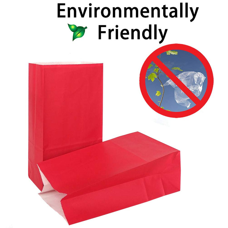 [Australia - AusPower] - KEYYOOMY Small Paper Bags Red Party Goody Bag for Party Favor (100 CT, 3.5 X 2.4 X 7.1 In) 3.5X2.4X7.1 IN 