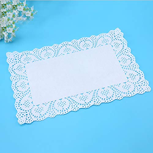 [Australia - AusPower] - SCHOLMART Rectangle Paper Doilies Paper Lace Doilies Tea Party Placemats Disposable Wedding Birthday Party Tableware Cake Packing Pad (6 x 9 Inch) 