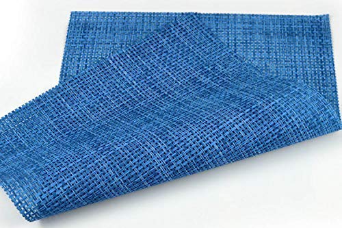 [Australia - AusPower] - Zupro Placemats Set of 4 for Kitchen Dining Table Washable Braided Table Mats Heat-Resistant Placemats Non-Slip Woven PVC Vinyl Place Mats for Everyday use or Holidays Dinner BBQs 18"x12" (Hemp Blue) 4pcs placemats A-a-hemp Blue-4pcs 