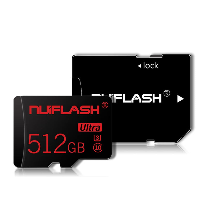 [Australia - AusPower] - 512GB Micro SD Card Memory Card 512GB with Adapter (Class 10 High Speed) Video Micro Memory SD Card/Memory Cards for Camera, Phone, Computer, Dash Came, Surveillance 