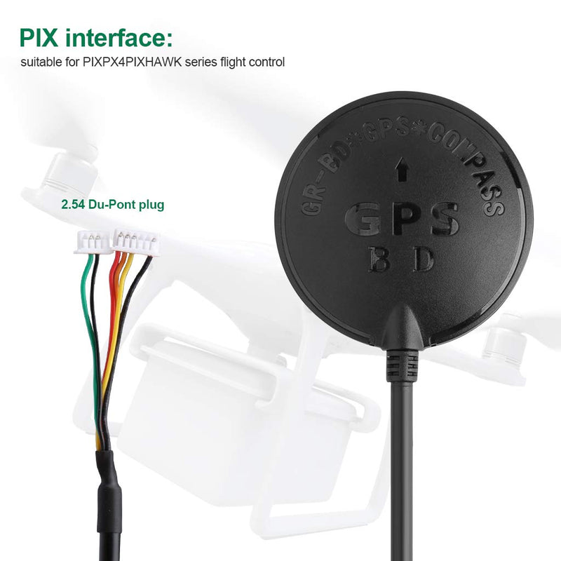 [Australia - AusPower] - Deegoo-FPV GPS Compass Module+ NEO-M8N+ GPS BDS Module Precision APM Drone Control, GPS Receiver FPV Flight Control Pixhawk Navigation Module for APM PIX PX4, Compatible with APM Port I2C MWC 