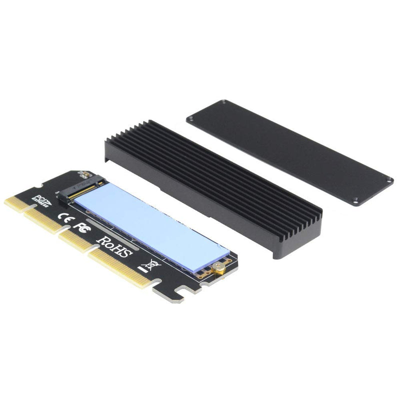 [Australia - AusPower] - GODSHARK NVME Adapter with Heat Sink, M.2 SSD Key M to PCI Express x4/x8/x16 Converter Expansion Card, Support 2230 2242 2260 2280, Compatible for Windows XP 7 8 10 
