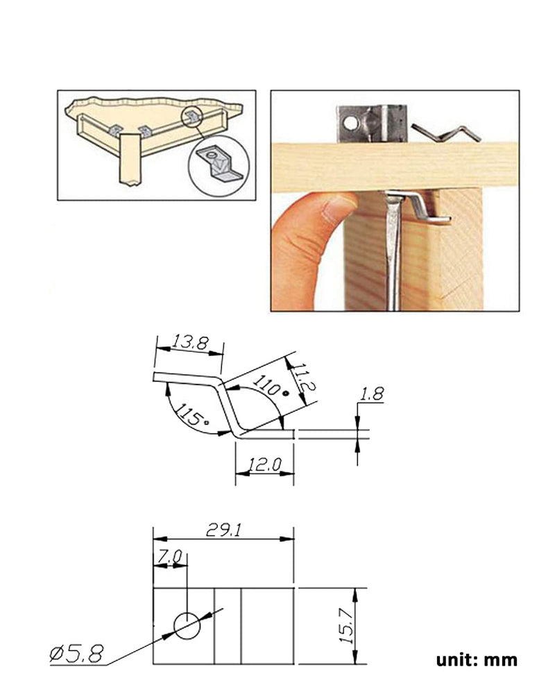 [Australia - AusPower] - Table Top Fasteners, Z Clips for Table Tops 40 Packs (Black) Black 