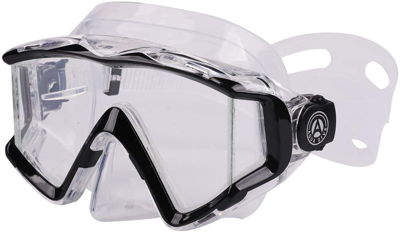 [Australia - AusPower] - AQUA A DIVE SPORTS Diving mask Anti-Fog Swimming Snorkel mask Suitable for Adults Scuba Dive Swim Snorkeling Goggles Masks Black transparent 