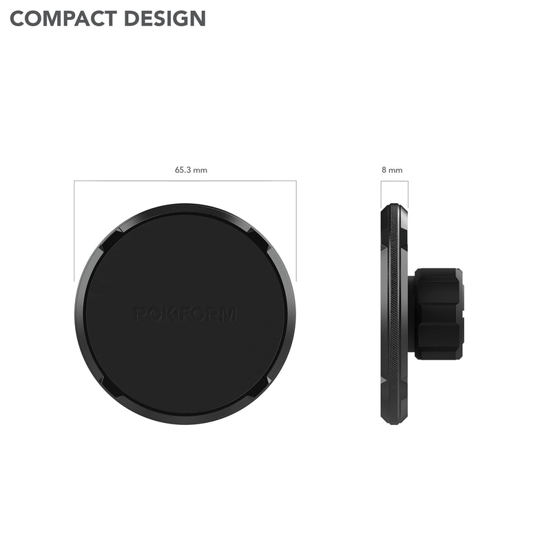 [Australia - AusPower] - Rokform - Adjustable Magnetic Windshield Phone Mount, Compatible with All Rokform Cases and MagSafe Phones Cases, Secured by Strong Suction Cup Base, 210° of Tilt and 360° of Rotation (Black) 