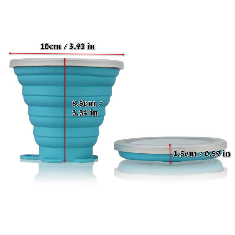 [Australia - AusPower] - JBER Silicone Collapsible Travel Cup, Silicone Folding Camping Cup with Lids Expandable Drinking Cup for Outdoor Hiking Travel 