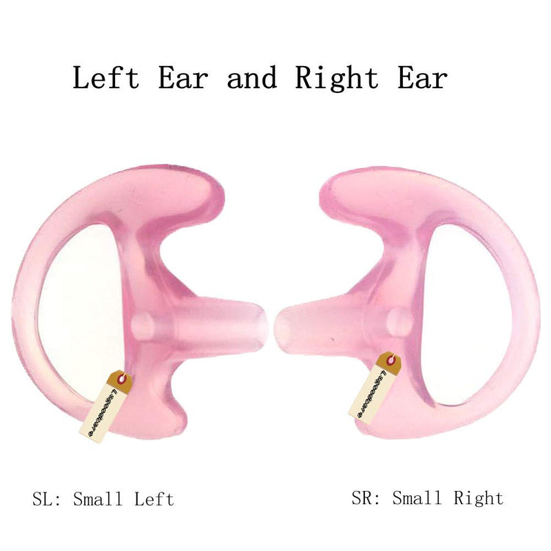 [Australia - AusPower] - Radio Ear Mold Ear Bud Pink Small, Lsgoodcare Earmold Earbuds Replacement Left Right Ear for 2 Way Radio Acoustic Coil Tube Earpiece, Insert Earmould Soft Walkie Talkie Ear Pieces, 3 Pairs 