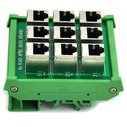 [Australia - AusPower] - Electronics-Salon RJ45 8P8C 9-Way Buss Board DIN Rail Mount Interface Module. 