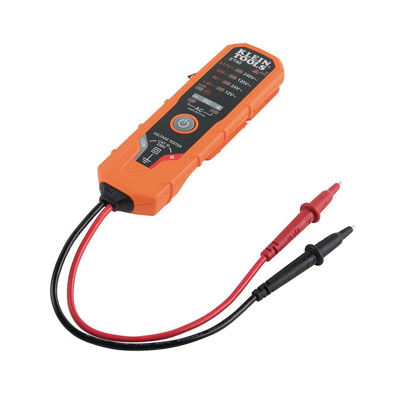 [Australia - AusPower] - Klein Tools ET40 Voltage Tester, AC Voltage, DC Voltage, and DC Polarity, Low Voltage Tester Includes Batteries 12/240 V 