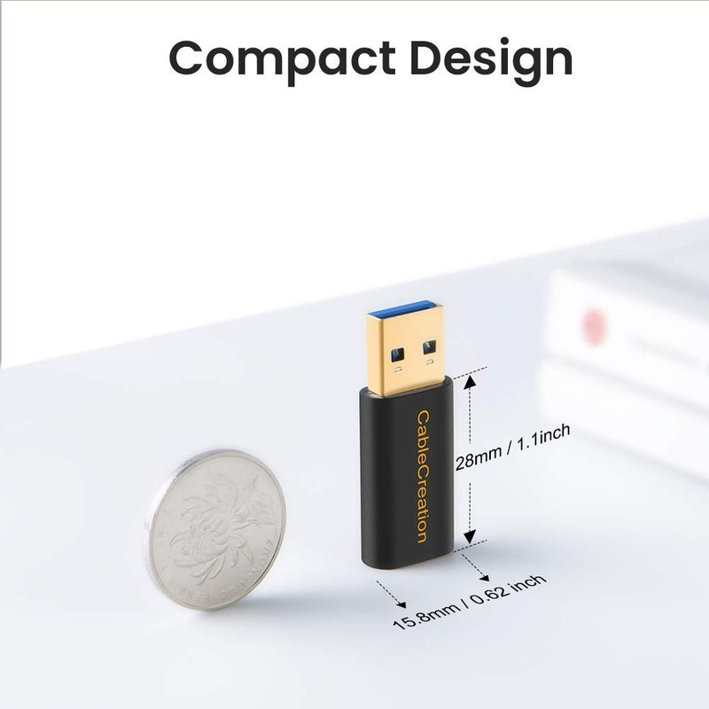 [Australia - AusPower] - [3-Pack] CableCreation USB C Female to USB Male Adapter USB 3.1 5Gbps 3A Fast Charging, USB to USB C Adapter USB C to A Adapter Female for Laptops, Logitech StreamCam VR Link Adapter for Charging 3-Pack 