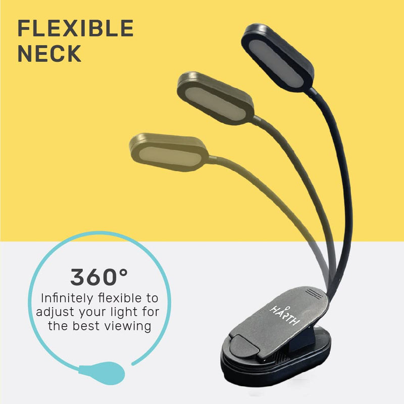[Australia - AusPower] - Blue Blocking Book Light. Eye Care Sleep Aid Amber Night Light Reading Clip On Simulates Sunset Indoors. Rechargeable Battery with Dual Brightness Settings 