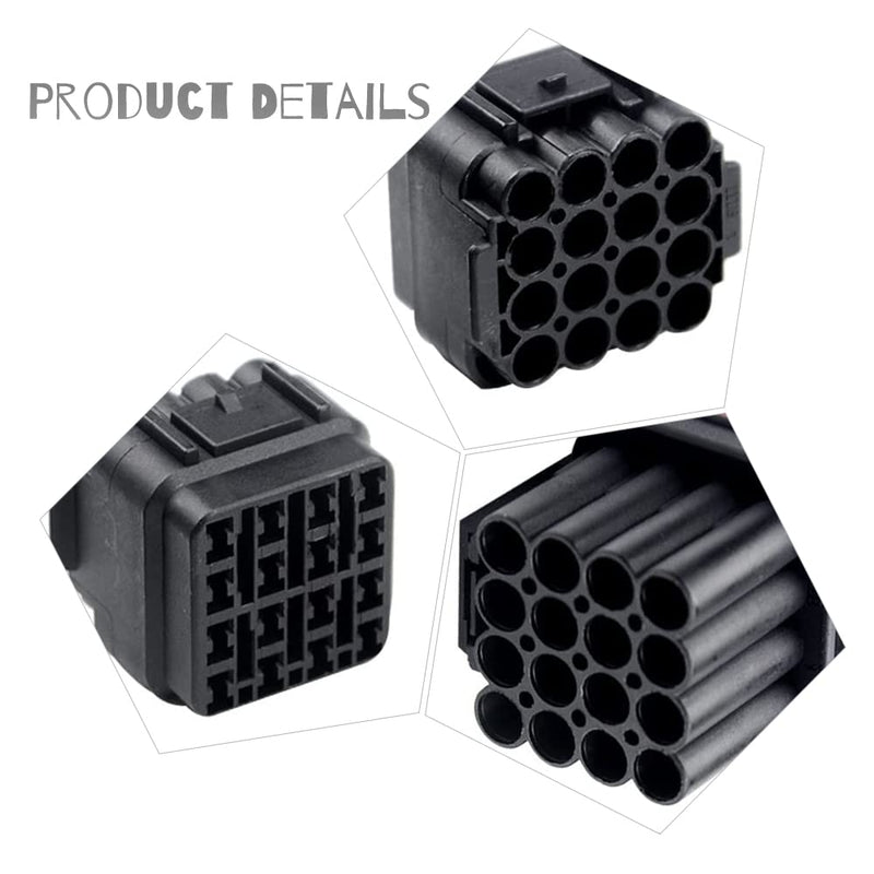 [Australia - AusPower] - WMYCONGCONG 5 Kits 16 Pin Way Waterproof Electrical Connector Plug for Car Automotive 