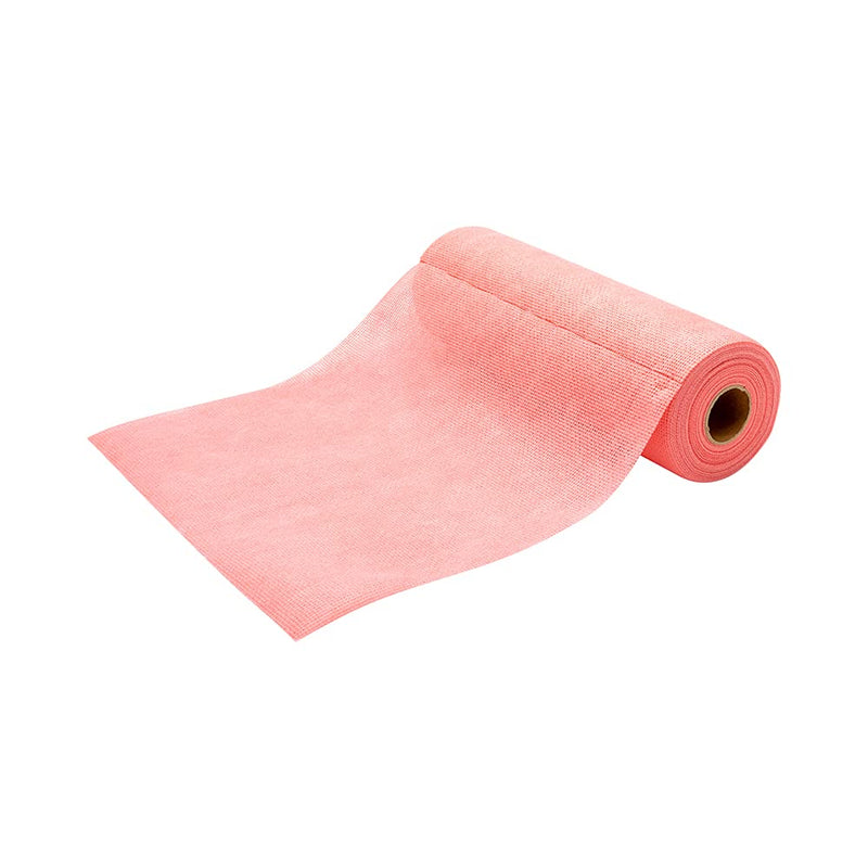 [Australia - AusPower] - RW Clean 11 Inch Reusable Cleaning Cloth Roll, 1 Roll, Heavy-Duty Dish Wipe Roll - Machine-Washable, Perforated, Red Viscose Disposable Cloth Rolls, Durable, 50 Sheets Per Roll 