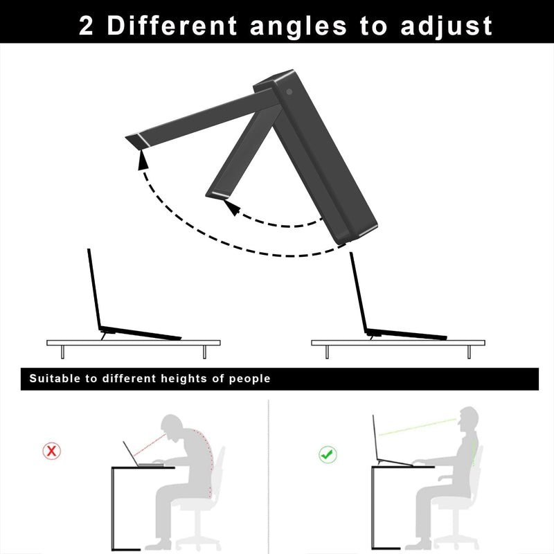 [Australia - AusPower] - DRM 2 Pcs Mini Laptop Stand, Portable Invisible Computer Keyboard Stand Notebook Holder Cooling Laptop Stand Ergonomic Lightweight Holder Mount for Laptop MacBook Wireless Keyboard (Black) Black 