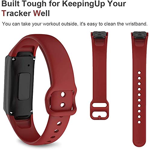 [Australia - AusPower] - NotoCity for Galaxy Fit Band, Soft Silicone Strap Sport Replacement Band for Galaxy Fit SM-R370 Fitness Smartwatch, not Compatible with Galaxy Fit E (Black, red) 