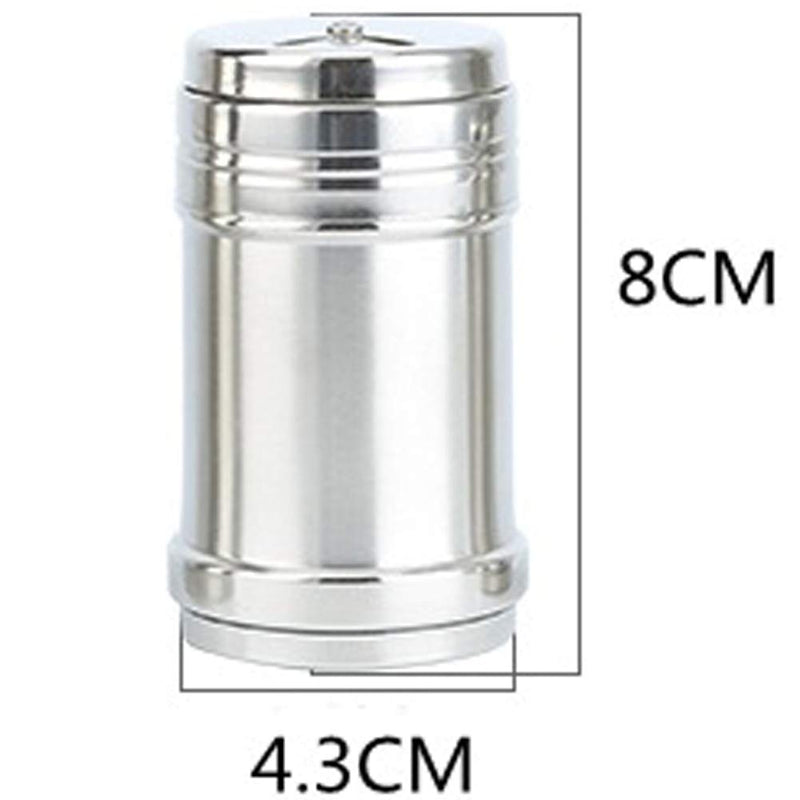 [Australia - AusPower] - 2 Pieces Stainless Steel Salt Spice Sugar Pepper Flavour Bottles Shaker Spice Bottle Airtight Spice Shaker with Top Rotatable Seasoning Shaker Kitchen Gadget,Small Size, Silver 