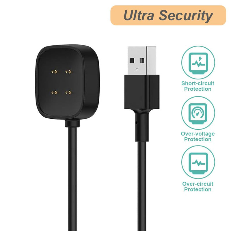 [Australia - AusPower] - Nisyctk Charger for Fitbit Sense/Sense 2/Versa 3/Versa 4, Replacement USB Charging Cable for Versa 4/Versa 3/Sense 2/Sense (3.3ft/1m) 