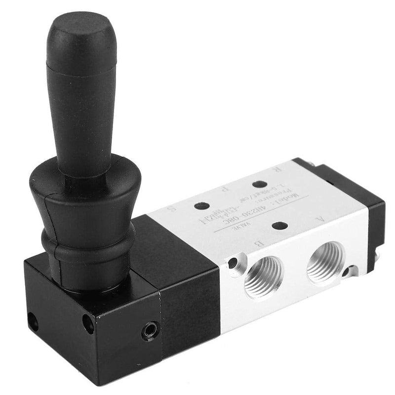 [Australia - AusPower] - Pneumatic Manual Control Valve 5 Port 3 Position Hand Lever Valve 0~0.8Mpa Pneumatic Air Hand Lever Operated Valve Solenoid Valve, (inlet PT1/4) (exhaust G1/8)(4H230-08) 