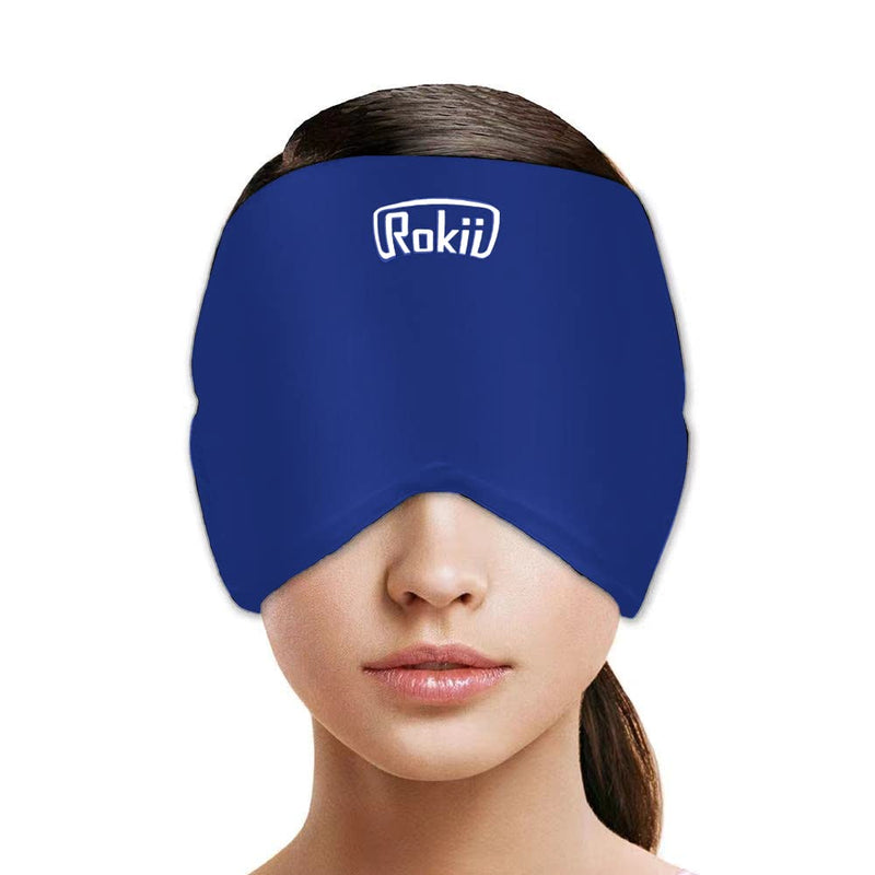 [Australia - AusPower] - Rokii Gel Headache Relief Hat, Migraine and Headache Relief Cap, Chronic Migraine, Tension Headache, Cluster Headache (Blue) Blue 