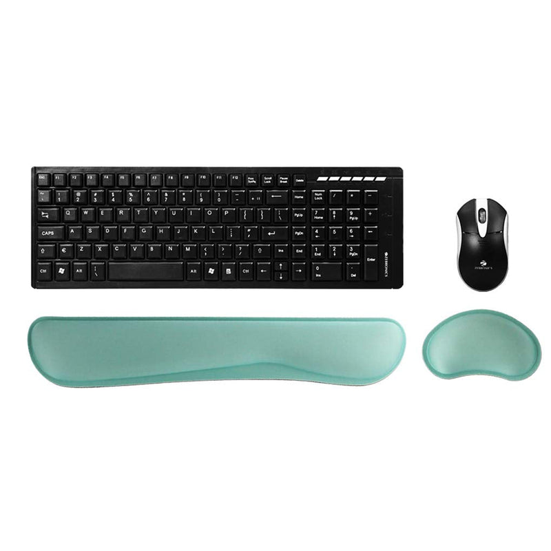 [Australia - AusPower] - Poualss Memory Foam Set Keyboard and Mouse Wrist Pad Rest,Cushion Support for Office,Gaming,Computer,Laptop and Mac,Pain Relief& Easy Typing (Mint Green) Mint Green 