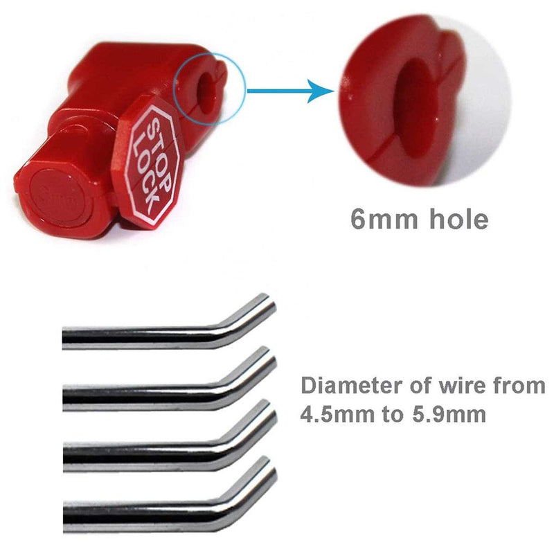 [Australia - AusPower] - Sedmoon Peg Hook Locks Stop Lock 100pcs Plastic red Stop Locks Anti Theft Lock 
