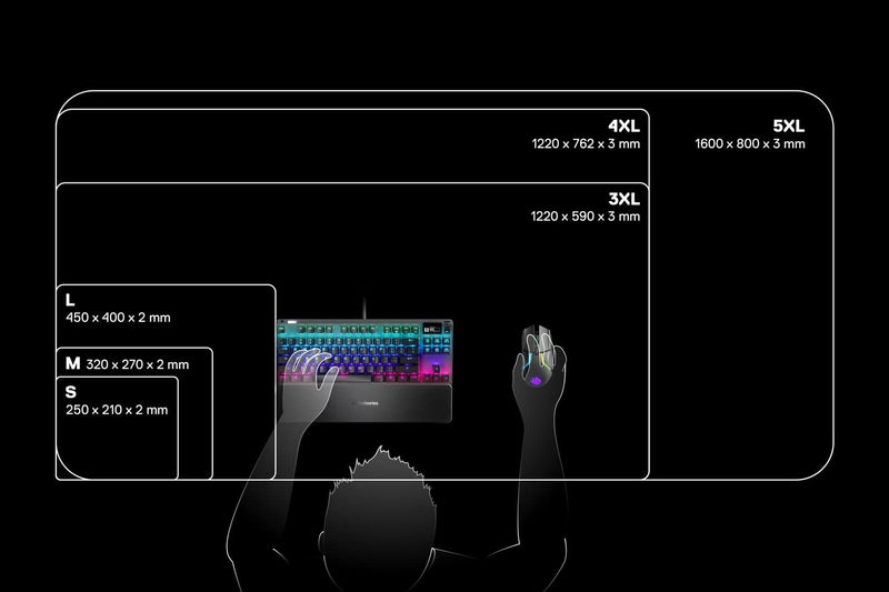 [Australia - AusPower] - SteelSeries QcK Gaming Surface - Medium Cloth - Optimized For Gaming Sensors Classic Black 