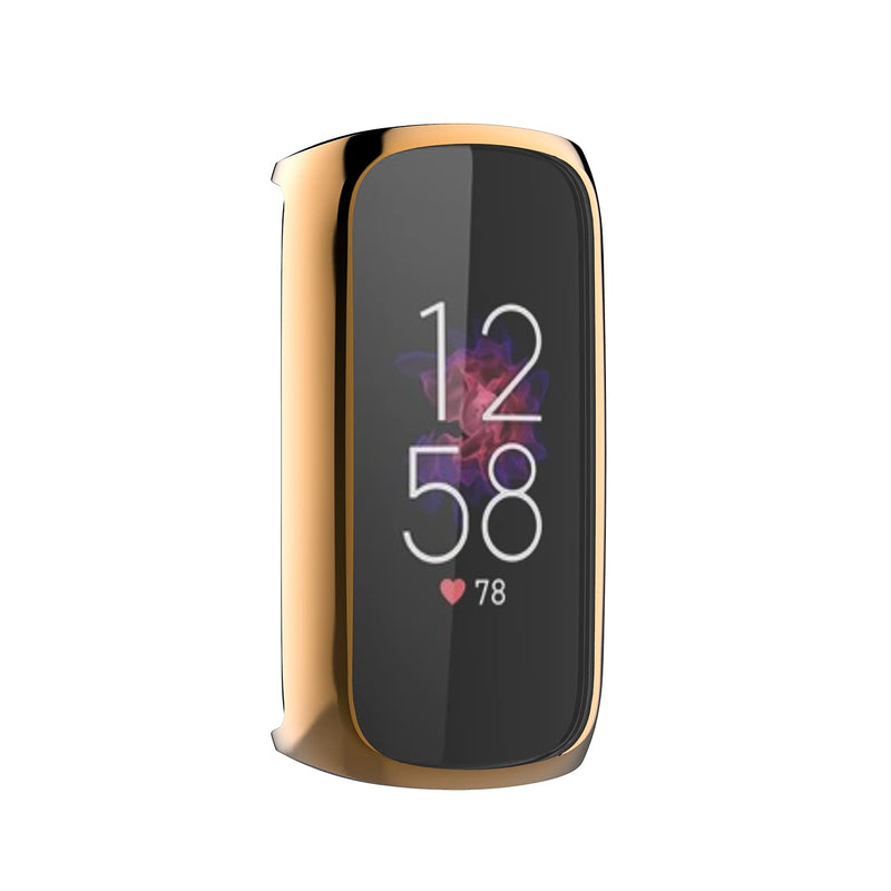 [Australia - AusPower] - eiEuuk 3-Pack Screen Protector Soft TPU Case Pouch Compatible with Fitbit Luxe, All-Around Protective TPU Cover Plated Anti-Scratch Case Shell for Luxe Smartwatch,Pink/Gold/Rose gold AfbluxeCaseDD519 