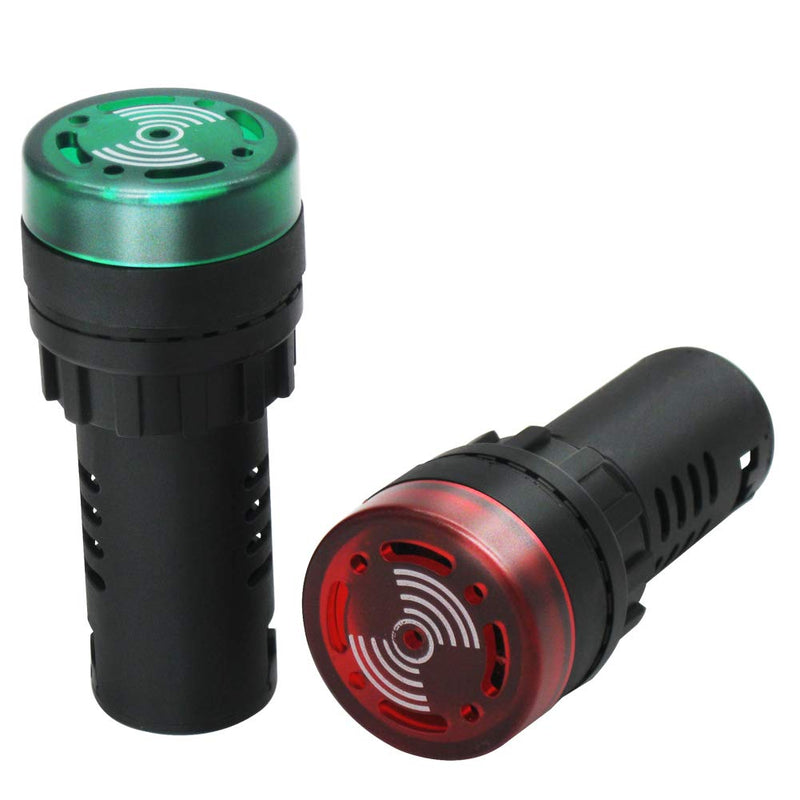 [Australia - AusPower] - mxuteuk 3Pcs 22mm 110/120V Buzzer with LED Lndicator Light Flash Alarm Beep Signal Intermittent Sound Red Green Yellow Light AD16-22SM-RGY110V Red+green+yellow 