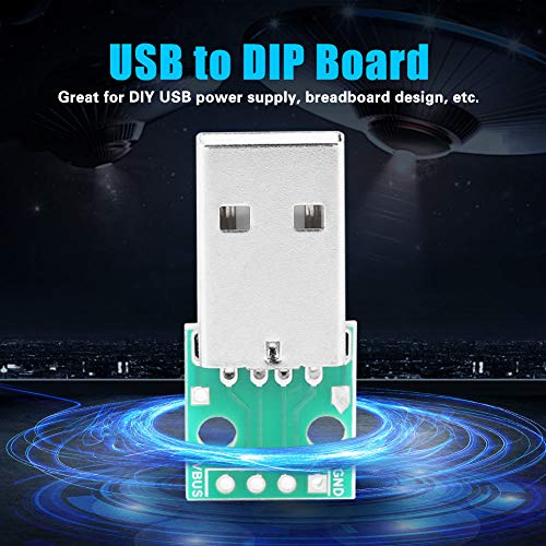[Australia - AusPower] - Mini USB to DIP Adapter Board, Walfront 10Pcs USB Type A Male Plug to DIP Converter Board 4 Pins DIP 2.54mm Pitch 