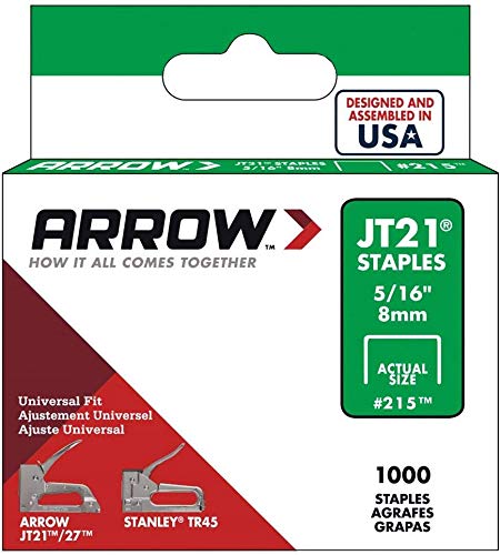 [Australia - AusPower] - Arrow Fastener 215 Genuine JT21/T27 5/16-Inch Staples, 1,000-Pack - 2 Pack 