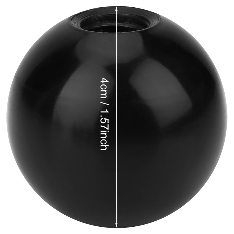 [Australia - AusPower] - Ball Lever Knob,6Pcs Black Plastic Insulation M12 Threaded 40mm Diameter Round Handle Ball Knob for Machine Tools 