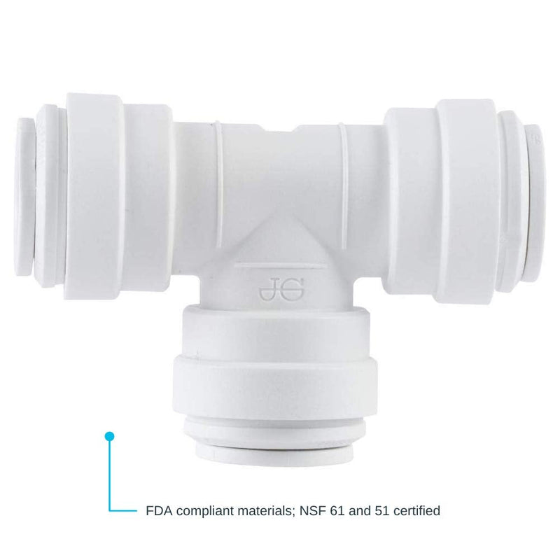 [Australia - AusPower] - John Guest PP0208WP Push-fit Union Tee, Push-to-Connect, 1/4 Inch OD retail_packaging 