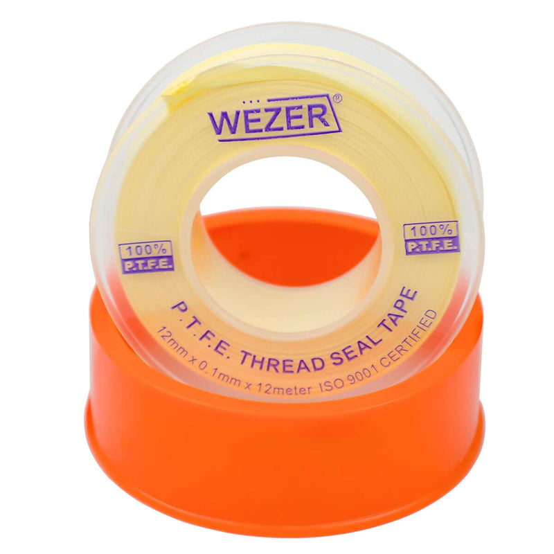 [Australia - AusPower] - WEZER Yellow Teflon Tape PTFE Thread Tape Gas Line Pipe Tape Roll, 1/2" Wide, Fuel Thread Tape Temperature Range - 450°F to 550°F, Yellow. (472.4 Inches-10 Pack) 472.4 Inches-10 Pack 