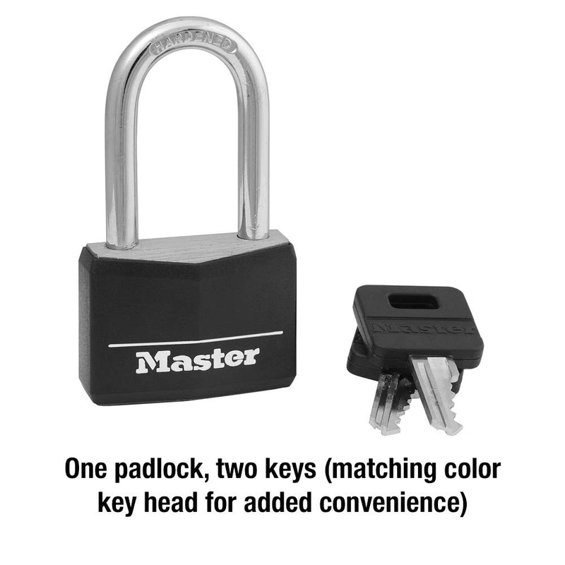 [Australia - AusPower] - Master Lock 141DLF Covered Aluminum Padlock with Key, Black One Pack 