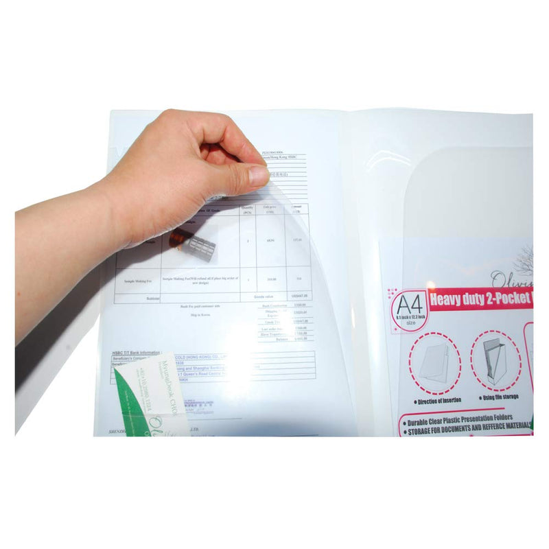 [Australia - AusPower] - Olivia tree 10 Pack View Poly 2 Pocket Folder, Letter Size, Glossy Laminated White Paper Folders, Letter Size, Portfolios by Better Office Products 