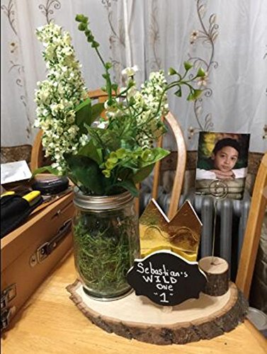 [Australia - AusPower] - senover Rustic Real Wood Base Wedding Table Name Number Holder Party Decoration Card Holders Picture Memo Note Photo Clip Holder (10pcs Table Numbers) 